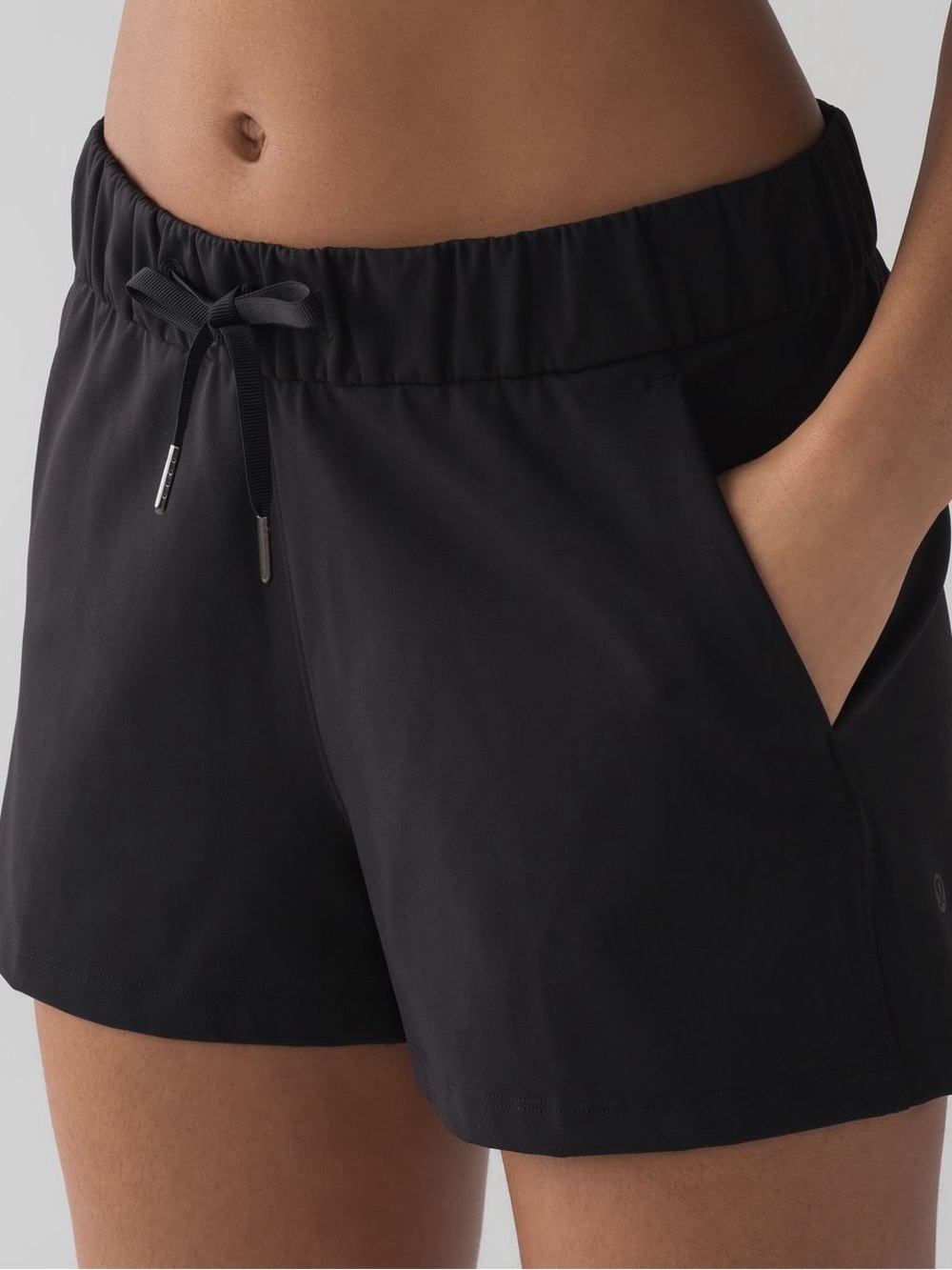 Lululemon On The Fly Short *2.5” Black Elastic-Waist Active Shorts Size 4